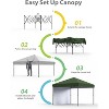Portable Pop-Up Canopy Tent with 3 Adjustable Heights, Waterproof Outdoor Sun Shade with Wheeled Bag, Party Tents for Patio, Deck, Garden, Beach - 2 of 4