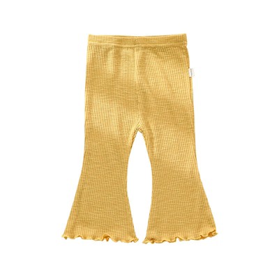 MyKids-USA Baby Girl Solid Color Autumn Bell-Bottomed Pants