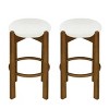 30" Wooden Bar Stools Set, Upholstered Barstool with Rubberwood Frame for Kitchen Island or Home Bar-3irtyhousy - 3 of 4