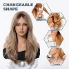 Jessie's Wig Long Straight Ash Blonde Wig for Women with Curtain Bangs Natural Synthetic Hair Wigs for Daily Party Use 20 Inch - 4 of 4