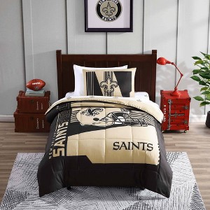 NFL New Orleans Saints Bed In A Bag Twin Sheet Set - 1 of 2
