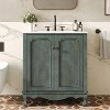 KWPZQEB 30" Bathroom Vanity with Ceramic Sink, Freestanding Vanity Cabinet with 2 Barn Doors & Antique Pulls, Wooden Bath Vanity Sink Combo - 2 of 4