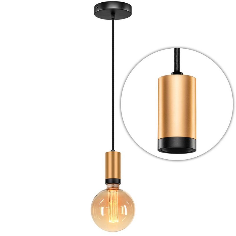 Next Glow Vintage Brass Pendant Light Cord W/Dimmable Switch Bulb not Included, 2 of 9