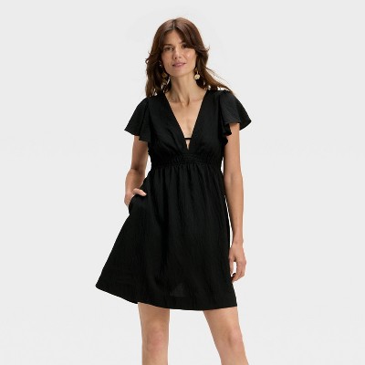 Women's Flutter Short Sleeve Mini A-Line Dress - A New Day™