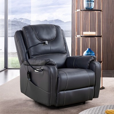 Zero Gravity Power Recliner Chair,Comfortable Adjustable Position,Massage,Heating,Phone Holder,USB Charging,Side Pockets–The Pop Home