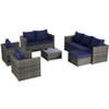 CAVINAS 6 Piece Patio Furniture Set, All Weather Patio Sectional Sofa Set with Glass Table, Cushions and Pillows, Light Gray - 3 of 4
