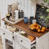 MOEPISY 39 inch Sliding Barn Door Buffet Sideboard Storage Cabinet, Ancient White - 2 of 4