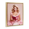 Stupell Industries Girl in Pink Reading Black Framed Floater Canvas Wall Art - 3 of 4