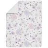 Sweet Jojo Designs Girl Toddler Bedding Set Watercolor Floral Purple Pink and Grey 5pc - 4 of 4