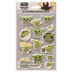 Star Wars Baby Yoda 28ct Puffy Stickers: Carlton Cards Christmas Theme, 2 Sheets, All Ages, Favorite Character - 1 of 3