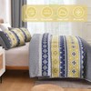 3 Piece Quilt Set, King Size, Grey Yellow Lightweight Bohemian Coverlet with 2 Pillowcases - 3 of 4
