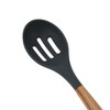 Unique Bargains Spoon Hand Wash Only Wooden Handle Slotted Spoon Silicone Wooden Handle 12.6" 1 Pc - 4 of 4