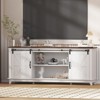 Farmhouse TV Stand for 75 in Television, Wood Entertainment Center with Storage & Barn Doors, Adjustable Shelf Media TV Console Table Cabinet - 2 of 4