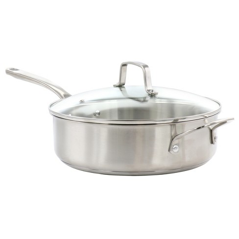 Martha Stewart Everday Midvale 4 Quart Stainless Steel Saute Pan with Lid