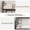 Bunk Bed Twin Over Full Size with High Guardrail and Ladder,Twin Size Convertible Metal Bunk Beds - 3 of 4
