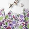 Bacati - Botanical Floral with Birds Purple Multicolor 100 percent Cotton Universal Baby US Standard Crib or Toddler Bed Fitted Sheet - 2 of 4