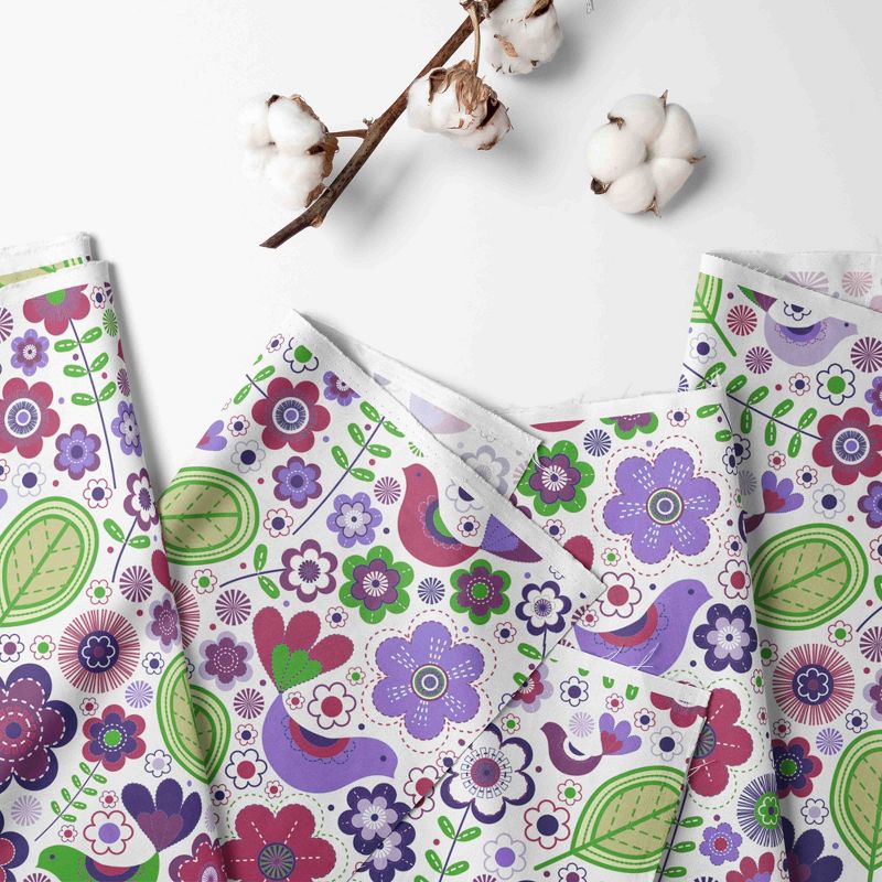 Bacati - Botanical Purple Floral Crib/Toddler Bed Skirt, 2 of 4