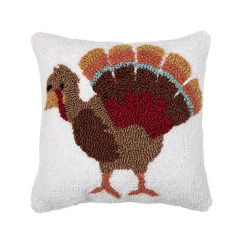 C&F Home Turkey Feathers Hooked Pillow