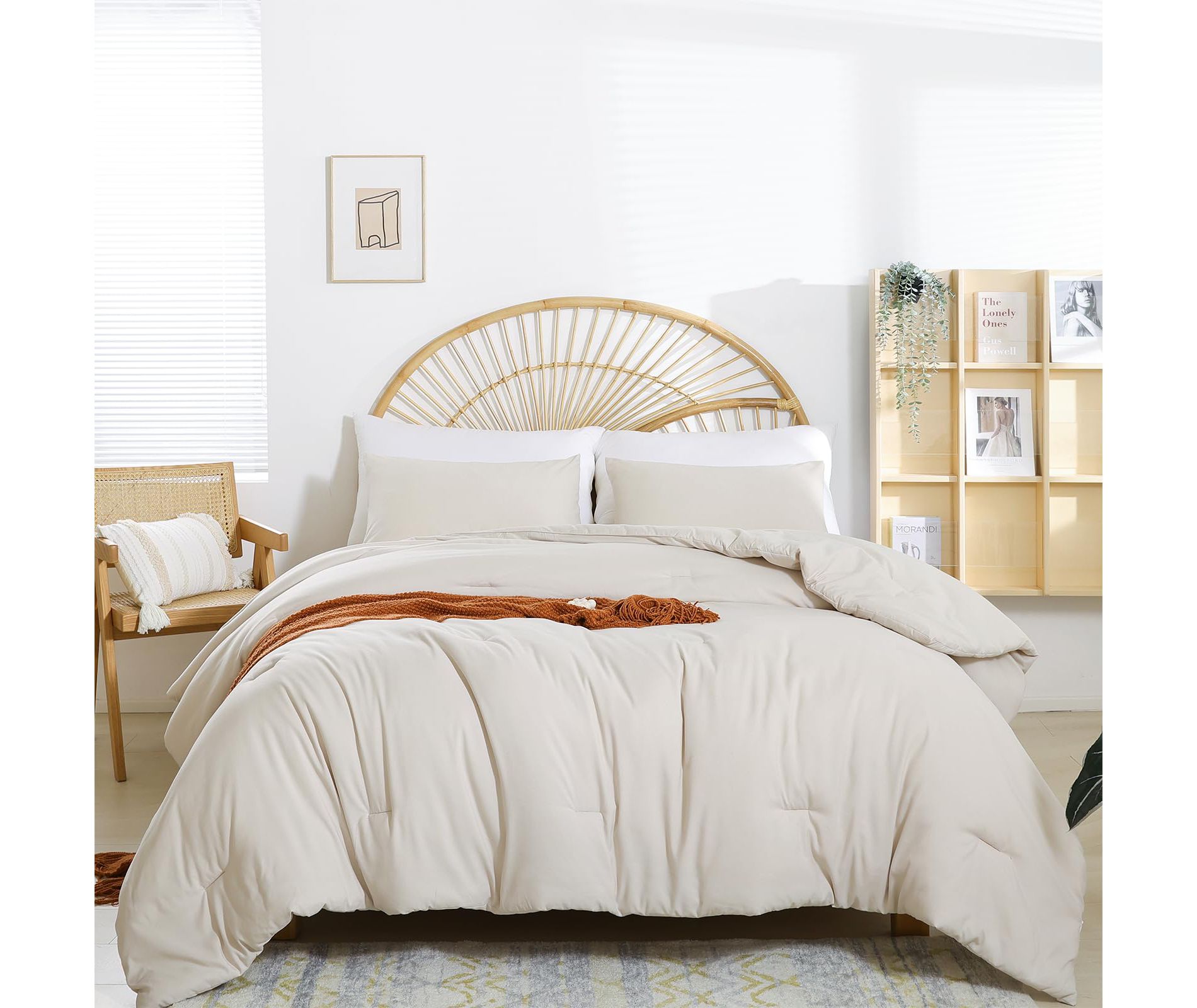 BAGOKIE 300GSM Fluffy Microfiber Bedding Set 2/3 Piece Comforter Set with Matching Pillowcase