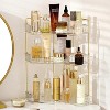 Corner Bathroom Counter Organizer Bathroom Countertop Shelf Makeup Organizer for Vanity Perfume Tray for Corner Storage (3 Tiers, White) - 2 of 4
