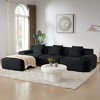 VASIP 113" Modern L-Shaped 3-Seater Sectional Sofa with Ottoman, Beige Corduroy Upholstery Deep Seat Couch for Living Room,No Assembly - 4 of 4