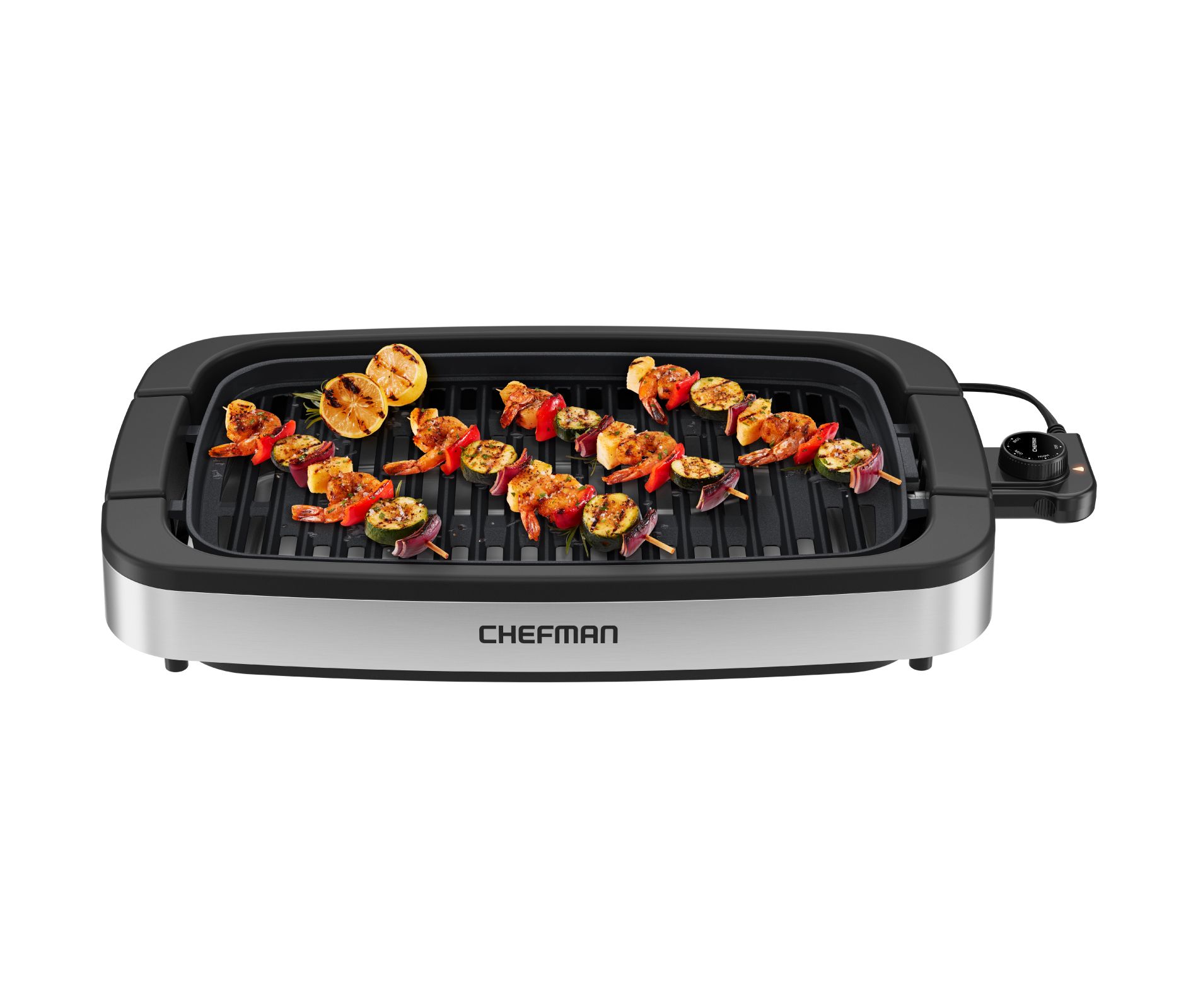 Chefman Smokeless Indoor Electric Grill with Adjustable Temperature Control - Stainless Steel