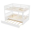 Whisen Full Over Full Rubber Wood Bunk Bed with Trundle, Ladder and Guardrails, Convertible to 2 Full Size Beds - 4 of 4