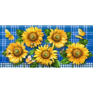Briarwood Lane Summer Blue Sunflowers Mini Mat 22x10 Indoor Outdoor For Summer Doormat - 1 of 2