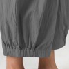Coolmee Womens Linen Wide Leg Pants Casual Loose Elastic Waisted Cropped Palazzo Pants with Pockets Dark Gray M - 2 of 3