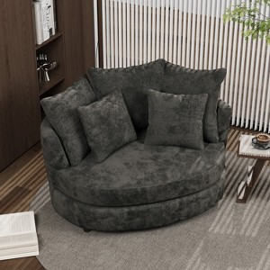 Mlmh & Kngwa 55.1" W Oversized Modern Reading Sofa Chair With 5 Pillows - 1 of 4