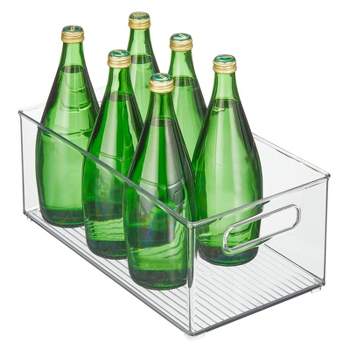 mDesign Plastic Stackable Kitchen Organizer Storage Bin with Handles