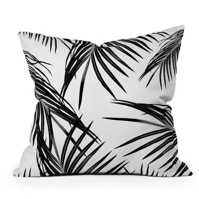 16"x16" Anita & Bella Art Palm Leaves Dream Square Throw Pillow Black - Deny Designs