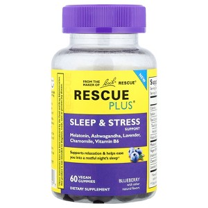 Bach Rescue Plus®, Sleep & Stress Support Gummies, Blueberry, 60 Vegan Gummies - 1 of 4