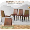 5/7 PCS Round Dining Table Set Modern Dining Set Kitchen Table Set with Upholstered Chairs, Brown+Black-Modernluxe - 4 of 4