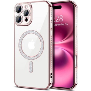 Entronix [Magnetic] Case Compatible with iPhone 16 Pro - [Clear Back] Luxury Diamonds - 1 of 4