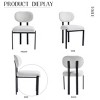 Kumasinova Mid Century Dining Chairs Set of 2,Boucle Fabric Kitchen Chairs with Black Metal Legs,Modern Accent Chairs for Dining Table and Living Room - 3 of 4