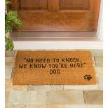 Evergreen Don't knock the Dogs know you are here Natural Coir Indoor Outdoor Doormat 1'4"x2'4" Brown