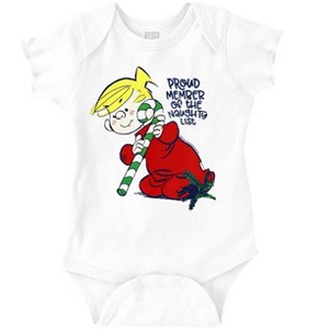 Christmas Member of Naughty List Baby Romper Boys or Girls Brisco Brands - 1 of 4