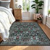 2x6 FT Modern Washable Area Rug, Floral Throw Carpet with Non Slip Backing, Low Pile Stain Resistant Floor Cover for Living Room, Beige - 4 of 4