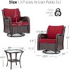 Clearance, Outdoor Porch Chairs with Table, 3-Piece Wicker Glider Rocking Swivel Set, Patio Furniture with Thick Cushions - 3 of 4