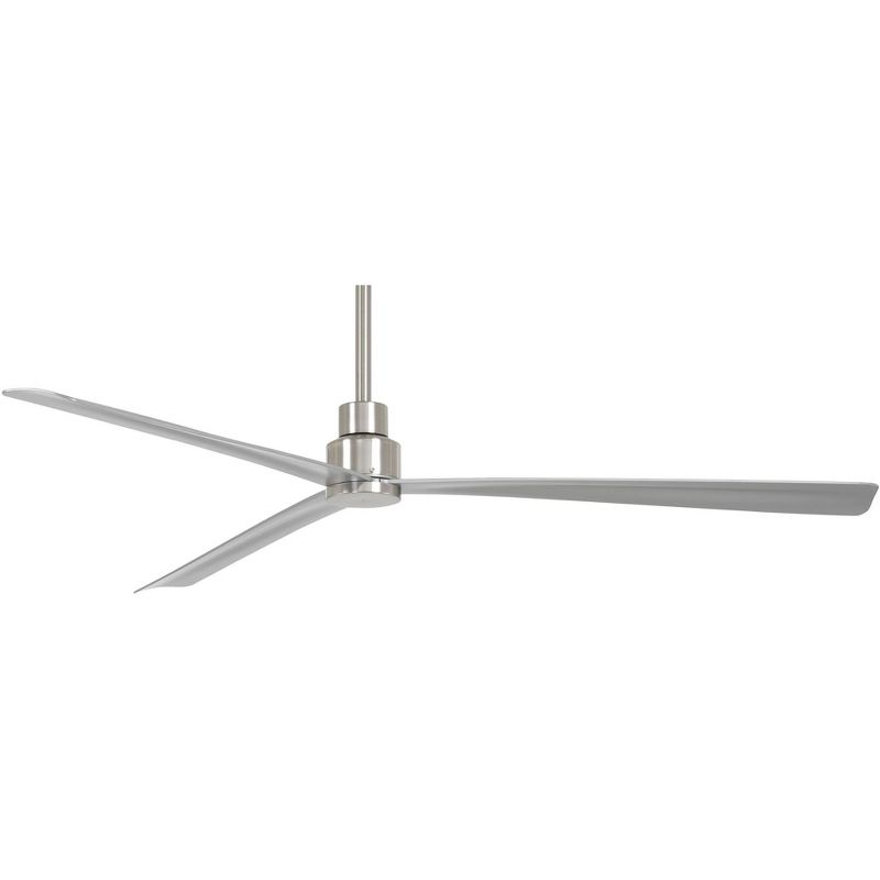 65" Minka Aire Simple Brushed Nickel Outdoor Ceiling Fan with Remote, 1 of 7