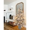 Nearly Natural 6-ft Flocked Long Vermont Pine Tree with 758 Branches and 250 LED Lights in Decorative Planter - image 2 of 4