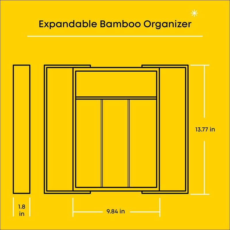 JoyJolt Expandable Bamboo Flatware Organizer, 4 of 8