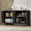Merax Elegant Sideboard Buffet Cabinet with Adjustable Shelves & Gold Handles - 3 of 4
