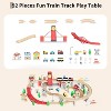 Wooden Train Table for Kids,  Activity Play Set with Reversible Top, Train Tracks & Built-in Storage, Natural Wood Toddler Toy - 3 of 4