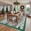 Washable Christmas Area Rug Non Slip Decorative Xmas Holiday Carpet with Santa & Reindeer Print Soft Non Shedding - 3 of 4