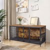 VECELO 53.1" Dog Crate, Indoor Dog Kennel Indoor with Cushion, Wooden Decorative Pet House for Large/Medium Dogs, Brown - 4 of 4