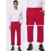 Lars Amadeus Men's Cropped Dress Business Pants Straight Fit Flat Front Suit Trousers - 4 of 4