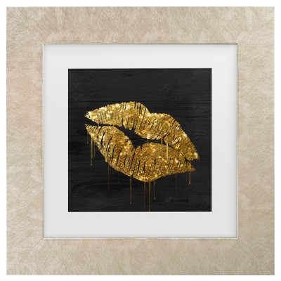 Color Bakery Golden Lips Matted Framed Art : Target