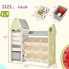 Children Toy Storage Cabinet Set,Nursery Organizer with HDPE Shelves and 14 Bins,Console Bookshelves for Bedroom Living Room-Baofuwish - 4 of 4